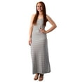 thumbnail image 1 of Peach Couture Racerback Summer Maxi Dress Striped Solid Sundress (Large, Striped White), 1 of 1