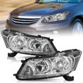 thumbnail image 1 of For 2008-2012 Honda Accord 4-Door Sedan Chrome Headlights Clear Corner Lamps L+R, 1 of 13