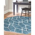 thumbnail image 4 of Unique Loom Matrix Trellis Collection Area Rug - Deco (5' 3" Octagon Blue/Ivory), 4 of 10