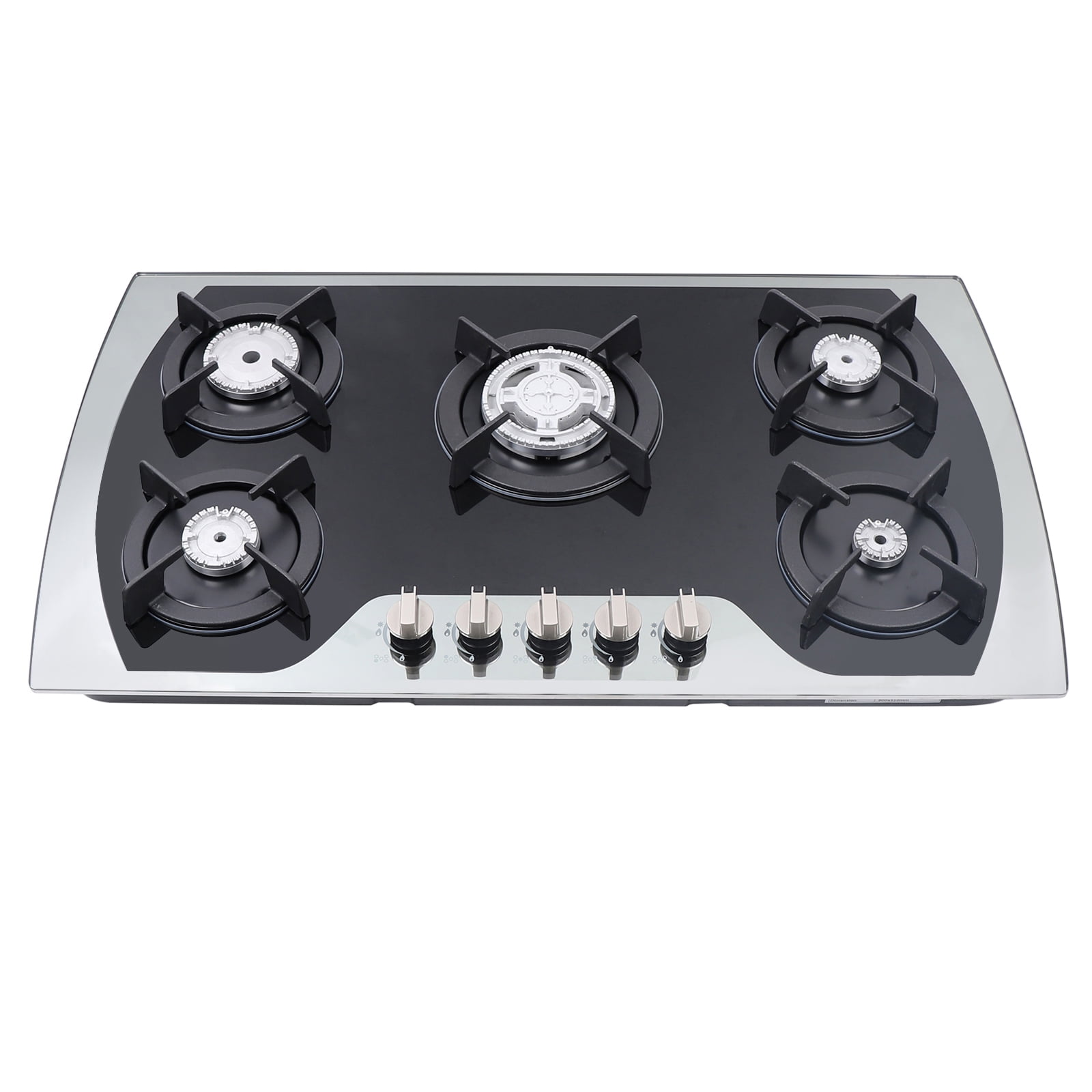 5 Burners Gas Stove 35.4" Built-In Gas Cooktop Natural Gas Propane Stainless