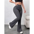 thumbnail image 2 of DENTOYOU Womens Crossover Yoga Pants High Waisted Flare Leggings Tummy Control Bootcut Workout Pants Casual Athletic Leggings Grey M, 2 of 8