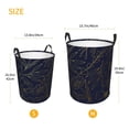 thumbnail image 3 of Picia Copper-Gold Gloss Outline Flower Pattern Large Laundry Basket, Waterproof, Freestanding Laundry Hamper, Collapsible Tall Clothes Hamper with Extended Handles-Small, 3 of 6