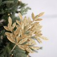 thumbnail image 4 of 23" Glitter Bay Leaf Spray: Gold, 4 of 4