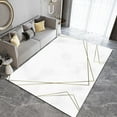 thumbnail image 3 of White Gold Rectangular Living Room Rug, Modern Minimalist Area Rug, Indoor Non-Slip Kids Washable Carpet, for Room Sofa Living Room Mat Bedroom Home Decor Floor Mats,4x8ft, 3 of 6