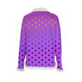 thumbnail image 2 of ZUKMRJPC Christmas Sweaters for Women Fur Collared Fashion Colorful Wave Point Pullover Casual Soft Comfy Long Sleeve Party Holiday Tops, 2 of 5