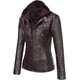 thumbnail image 2 of Chaqueta Springrain de piel sintética Moto Biker con capucha desmontable, 2 of 7