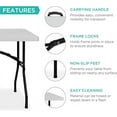 thumbnail image 5 of 6ft Plastic Folding Table, Indoor Outdoor Heavy Duty Portable w/Handle, Lock for Picnic, Party, Camping - Light Gray, 5 of 10