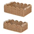 thumbnail image 1 of Juego de cesta de almacenamiento de cesta de cuerda de papel con asas de madera for organizar papel higiénico sobre estante de inodoro, 1 of 6
