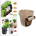 thumbnail image 4 of Bolsas de de plantas con resistencia, macetas de plantación transpirables contenedor de fotografía para tomates, flores, apto - color marrón CUTICAT bolsas de cultivo de plantas, 4 of 8