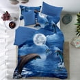 thumbnail image 1 of 3D Animal Dolphin Quilt Cover Bedding Duvet Cover Set with Pillow Case(Queen), 1 of 4