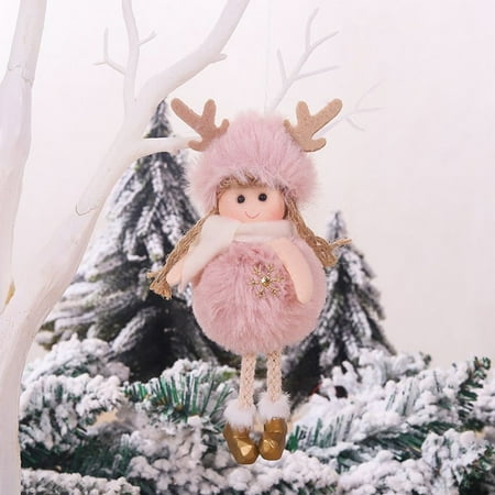 

Christmas Plush Doll Angel Pendant Cute Girl Plush Doll Pendant Christmas Tree Decoration Hanging Ornaments for Home Party Wedding Supplies