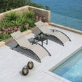 thumbnail image 4 of PURPLE LEAF Patio Chaise Lounge Chair Set with 2 Side Table Outdoor Pool Adjustable Recliner Chairs for Outdoor Beach Poolside Sunbathing Tanning Lounger，Beige, 4 of 9