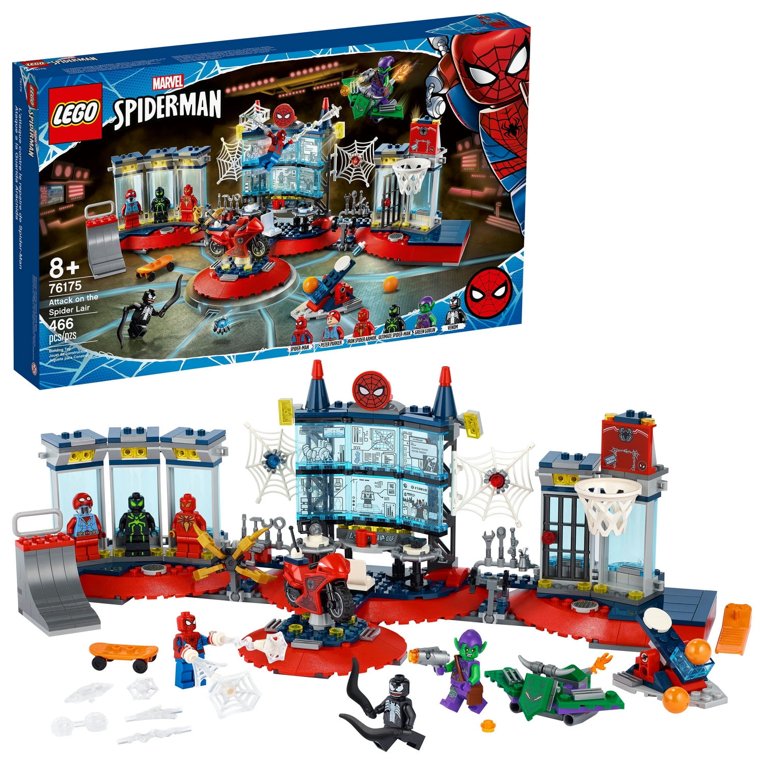 nosotros metálico Endurecer LEGO Marvel Spider-Man Attack on the Spider Lair 76175 Collectible Building  Toy (466 Pieces) - Walmart.com