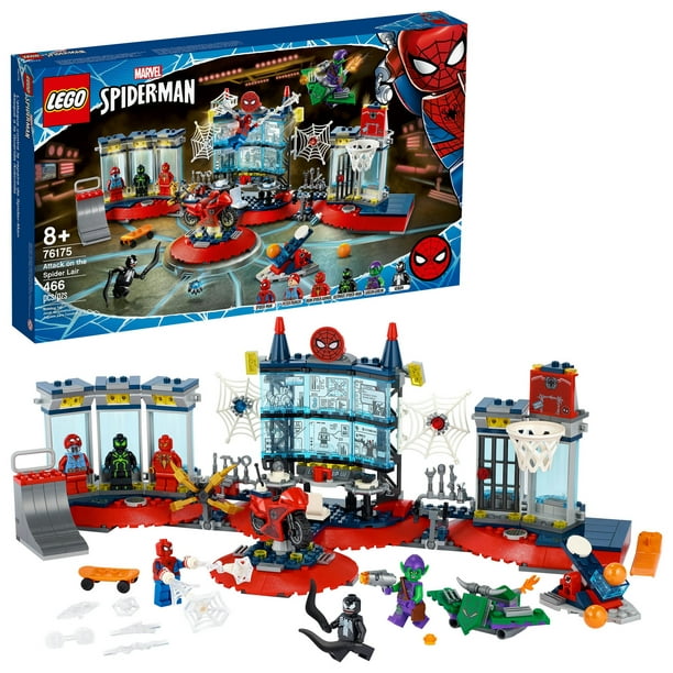 probabilidad casado Enciclopedia LEGO Marvel Spider-Man Attack on the Spider Lair 76175 Collectible Building  Toy (466 Pieces) - Walmart.com