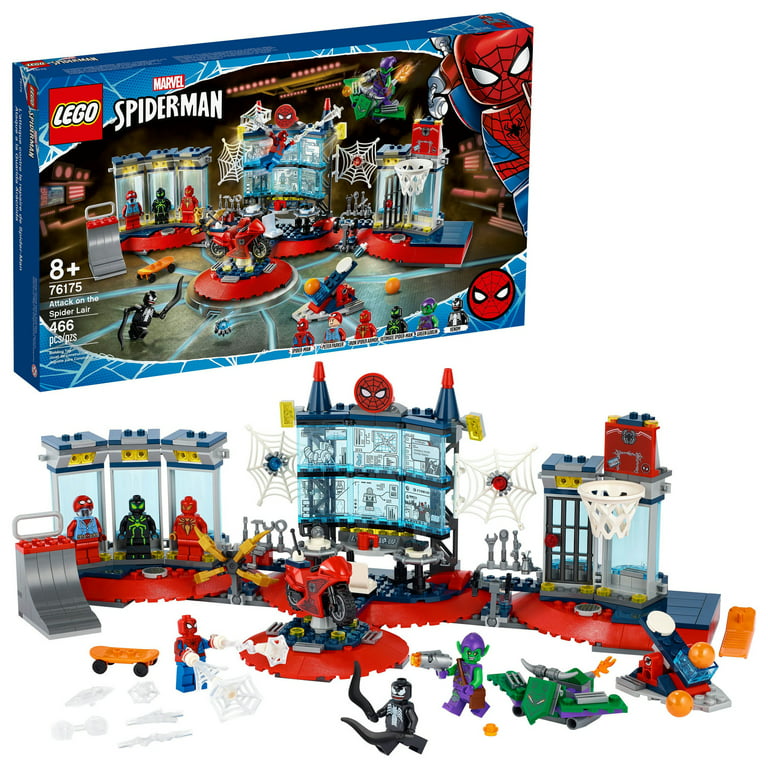 Person med ansvar for sportsspil lobby Blive LEGO Marvel Spider-Man Attack on the Spider Lair 76175 Collectible Building  Toy (466 Pieces) - Walmart.com