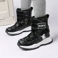 thumbnail image 2 of Glisme Boys Girls Snow Boots Solid Color Boots Non Warm Padded Thickened Boots Versatile Black Boots Size 5.5-6 Years, 2 of 9