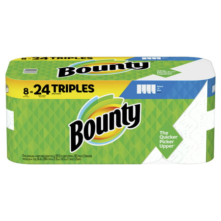 Bounty Select-A-Size Paper Towels, White, 8 Triple Rolls = 24 Regular