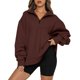 thumbnail image 1 of Sudadera tipo jersey,Sudadera de manga larga con media cremallera y forro polar para mujer Valor inmejorable, 1 of 6