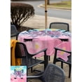 thumbnail image 6 of Square Outdoor Tablecloth with Umbrella Hole Purple Rose Antlers Outside Table Cloth Waterproof Patio Table Cover Abstract Art Teal Pink Fancy Flowers Zipper Tablecloths for Picnic Camping 60x60 Inch, 6 of 8