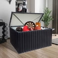 thumbnail image 2 of Outdoor Storage Box, 215 Gallon Deck Box Indoor and Outdoor Use, Waterproof Bin for Patio Cushions, Gardening Tools, Kids Toys, Lockable, Black, 2 of 5