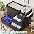 thumbnail image 2 of ANPOO Changing Table Dresser with Storage, Baby Dresser with Changing Table Top, Waterproof Diaper Changing Station with 7 Fabric Drawers for Nursery Modern, Black, 2 of 10