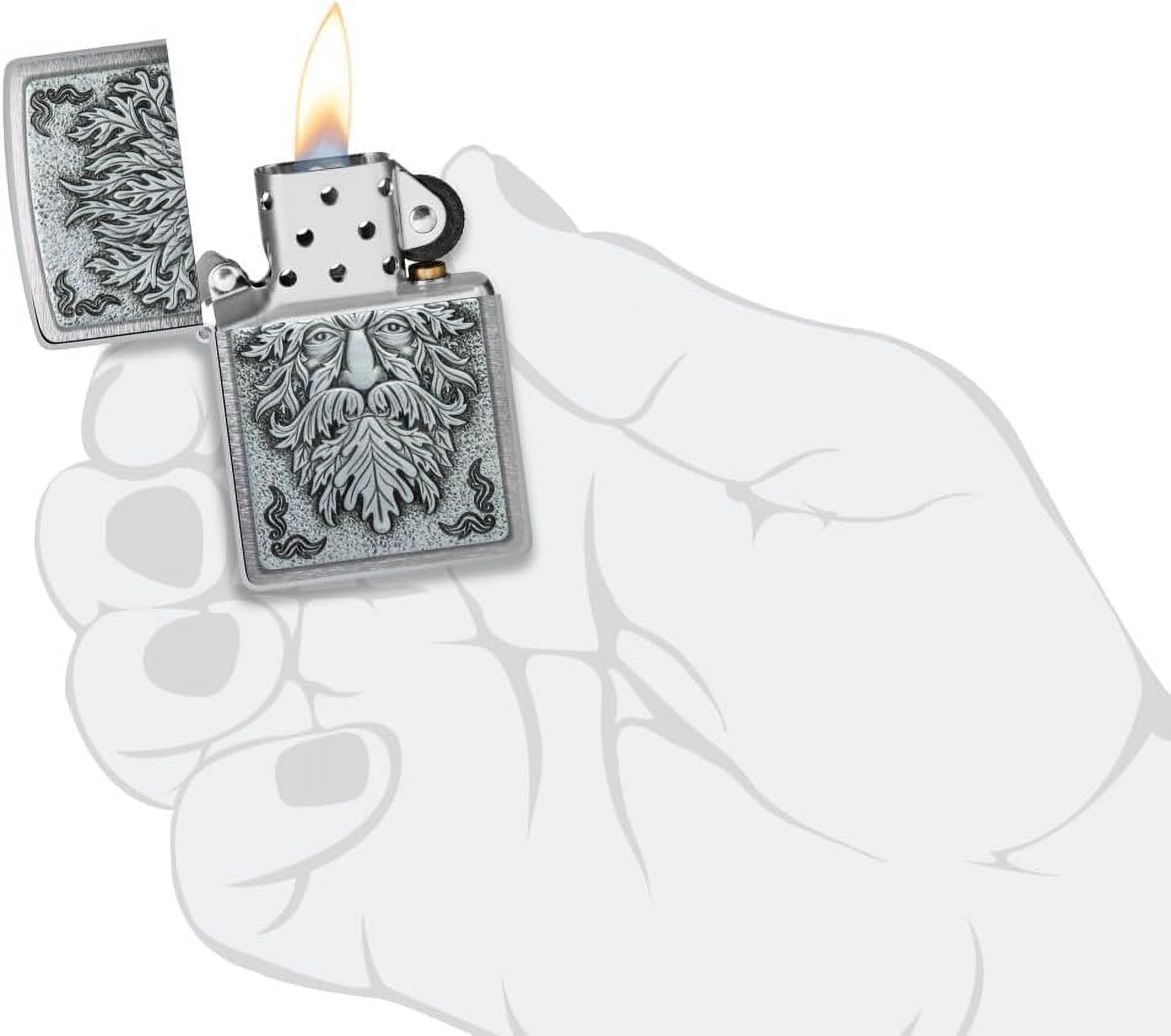 Zippo Lighter - Personalized Message Engraved on Backside Lucky Clover Shamrock Windproof Lighter (Green Man Irish 48906)