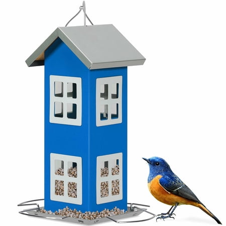 Gymax Outdoor Wild Bird Feeder Weatherproof House Design Garden