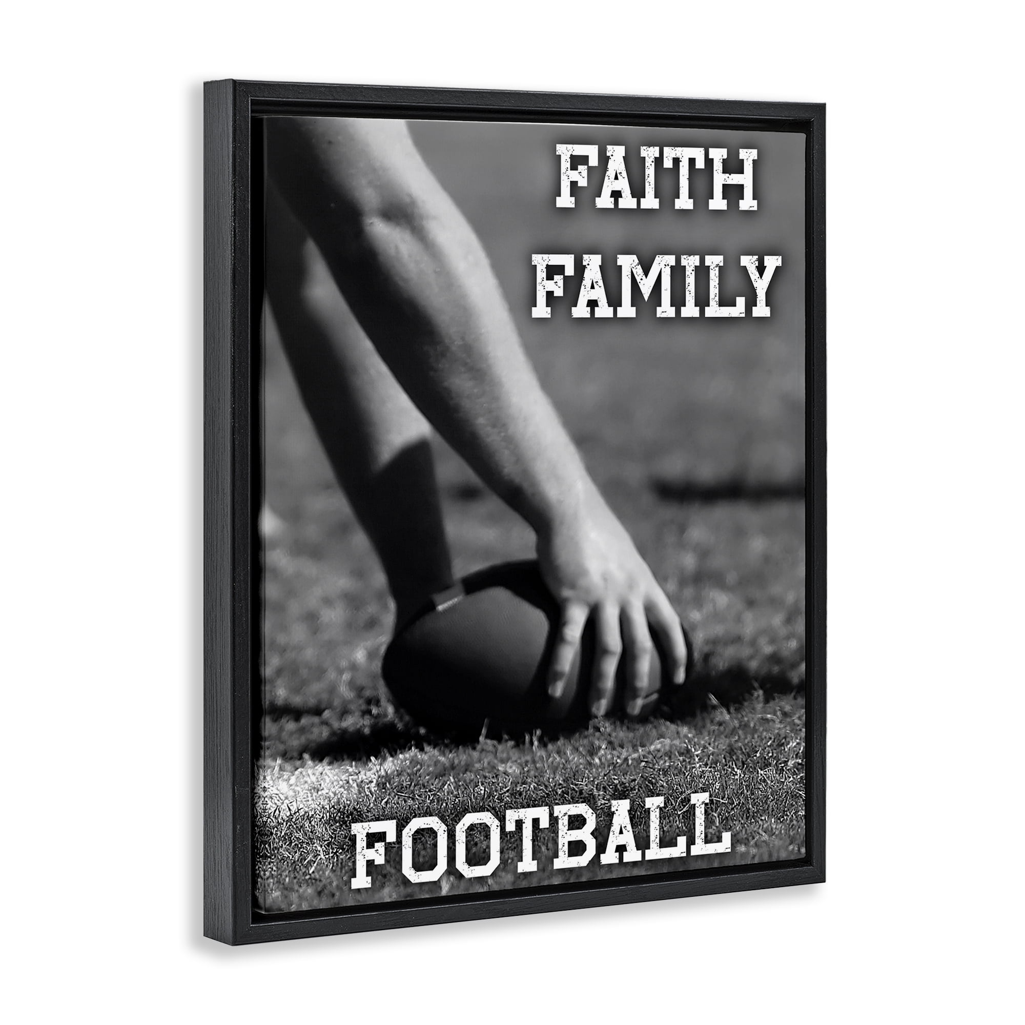 Stupell Industries Faith Family Football Hike Black Framed Floater Canvas Wall Art, design by Marcus Prime