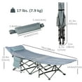 thumbnail image 3 of Outsunny Lit de Camp Pliant pour Adultes avec Matelas et Oreiller Gris Foncé, 3 of 10
