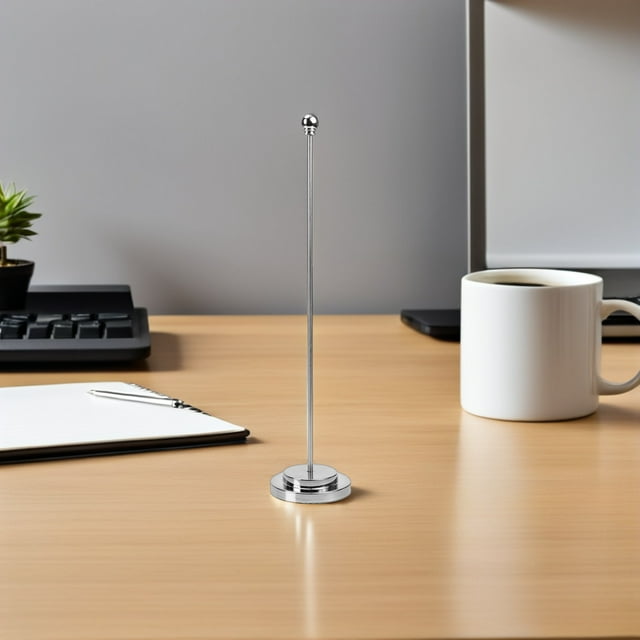 IFANLANDOR 2Pcs Table Stand for Small Flag Metal Decorative Flag Pole Silver Display Stand Personal Use