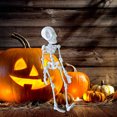 thumbnail image 3 of Leeye Halloween Posable Skeleton Figurine, Articulated Skeleton Decoration for Tabletop Desk Shelf Mantel Display, White 7.87x1.97x0.39in, 3 of 3