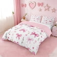 thumbnail image 2 of Erosebridal Kids Cute Bowknot Queen Duvet Cover Set,Kawaii Bowknots Bow Tie Bedding For Bows Lover,Reversible Pink,3pcs(No Comforter), 2 of 6