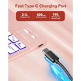 thumbnail image 3 of 7 Rainbow Backlight Rechargeable Detachable Keyboard Kit with Silent Wireless Mouse, 360 Swivel Adjustable Stand Case with Pencil Storage for iPad 7/8/9 10.2 inch, iPad Air 3 / Pro 10.5,Rose Gold, 3 of 9