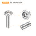 thumbnail image 4 of Uxcell Flanged Button Head Socket Cap Screws, 50 Pcs M5x22mm - 304 Stainless Steel Socket Drive Fasteners Bolts, Fully Thread Machine Screws (Silver), 4 of 5