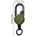 thumbnail image 5 of Retractable Carabiner Keychain Retractable Keychain with Compass Steel Wire Carabiner Badge Reel Holder Clip Key Ring Heavy Duty Outdoor Camping, 5 of 8