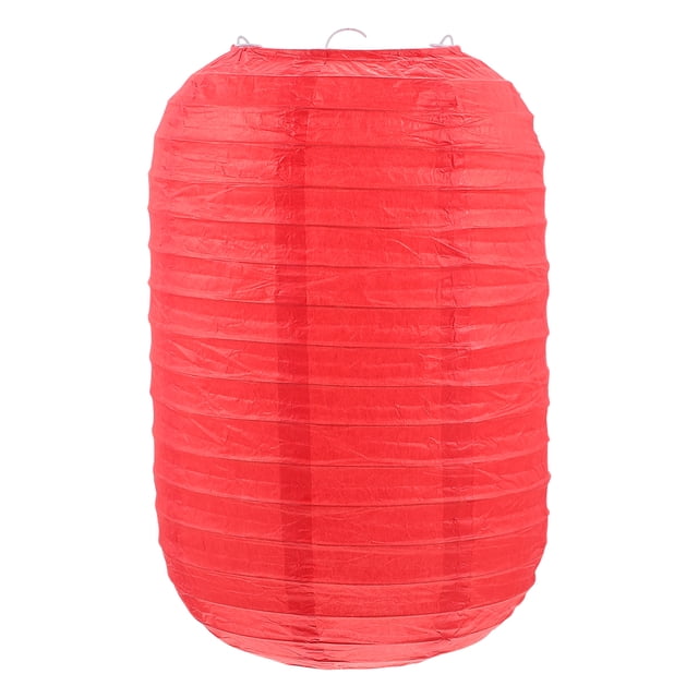 Miangastore Japanese Lantern Plain Red Paper 2Pcs 7.5X7.5X11.4In