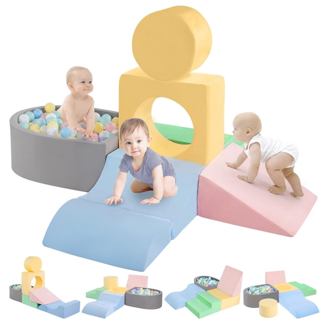 Juguetes de escalada CAMELUS para niños de 1 año con bloques de espuma y piscina de bolas