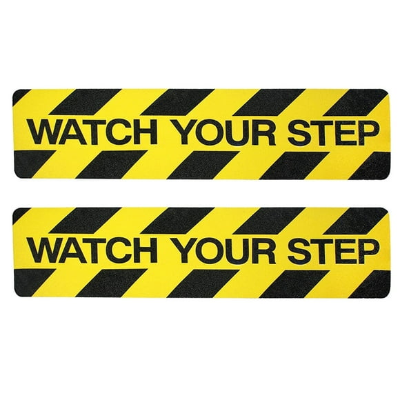 2Pcs Caution Warning Sticker Adhesive Anti-Slip Tapes Wet Floor Stairs Caution Decals