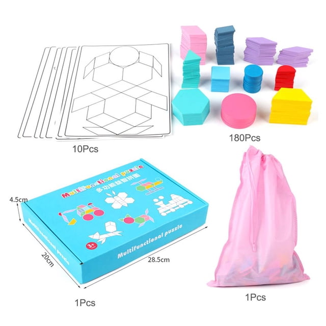 Rompecabezas Creativo De Madera, 180 Uds., Bloques De Patrón, Rompecabezas Tangram, Juguetes De Aprendizaje, Regalo Educativo Para Niños Speravity FN003131-00