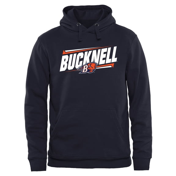 Men's Navy Bucknell Bison Double Bar Pullover Hoodie