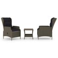 thumbnail image 3 of vidaXL Patio Furniture Set 3 Piece Outdoor Sofa Chair with Table Poly Rattan, 3 of 6