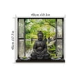 thumbnail image 5 of Estatua de Buda falsa 3D Mural de ventana Jardín Paisaje de agua clara Pegatinas de vinilo para pared Decoraciones para el hogar Póster impermeable Papel tapiz, 5 of 5