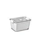 thumbnail image 1 of Caja de almacenamiento de drenaje de mantenimiento fresco Cesta de drenaje sellada de doble capa con orificios de ventilación Wmkox8yii qwyer893, 1 of 2