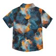 thumbnail image 2 of Dailycode Small Short Sleeve Button Down Shirts Dark Blue and Orange Marble Casual Shirt 3-10 Years, 2 of 9