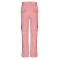 thumbnail image 4 of Yammkia Cargo Pants for Girls Dress Pants Wide Leg Uniform Pants for Girls Preppy Clothes 4T 5T 6T 7T 8-15 Years (Pink,10-11 Years), 4 of 7