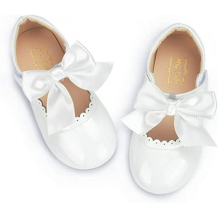 

QWZNDZGR Toddler Girls Dress Shoes Mary Jane Flats Bow Princess Ballerina Wedding Party Back to School Shoes for Kids