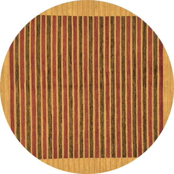 Ahgly Company Indoor Round Oriental Brown Modern Area Rugs, 5' Round