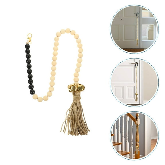 Sparsain Rustic Beaded Dog Door Bell Wooden Bead Door Bell for Potty Training Hanging Dog Doorbell for Ringing to Go Out Pet Supplies