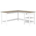 thumbnail image 1 of Pemberly Row Modern L Shaped Computer Desk in Shiplap Gray / White, 1 of 8