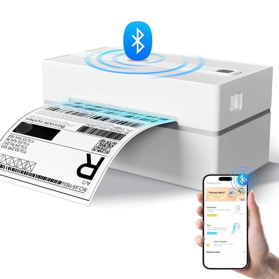 Label Printer, 4x6 Thermal Bluetooth Shipping Label Maker for Packages, Compatible with Windows iOS Android, Wireless Sticker Printing for Business and Home